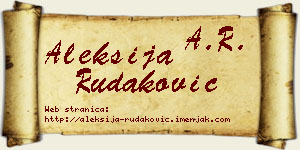 Aleksija Rudaković vizit kartica